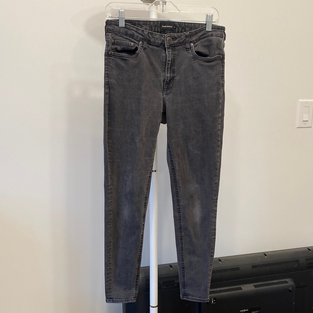 Frank and Oak dark wash Debbie skinny jeans size 28